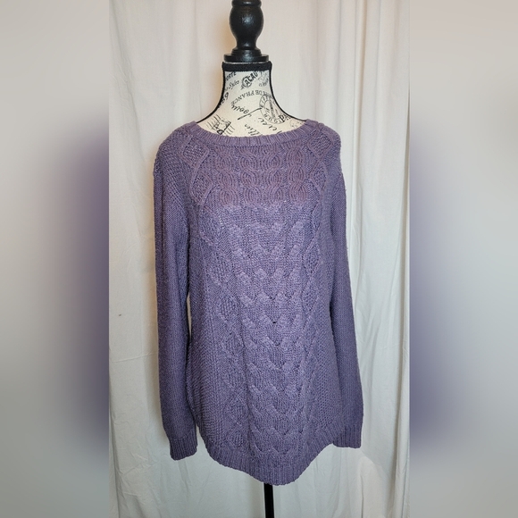 Cabela's Lavender Cable Knit Sweater - Picture 1 of 5